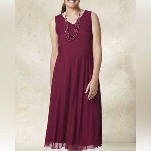 Coldwater Creek Time After Time Purple Reversible Mesh Knit Dress